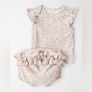 NWT 24 month Organic Cotton Rib Floral Set